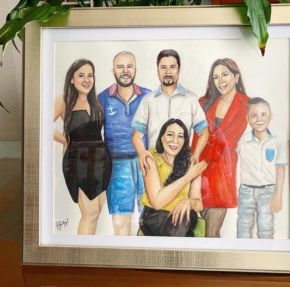 Reúne personas — obra final pintada a mano