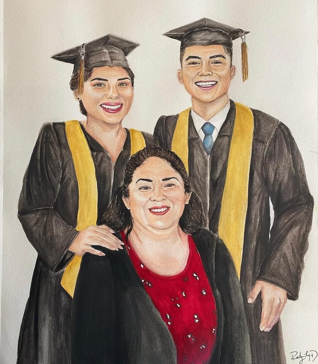 Retrato pintado a mano